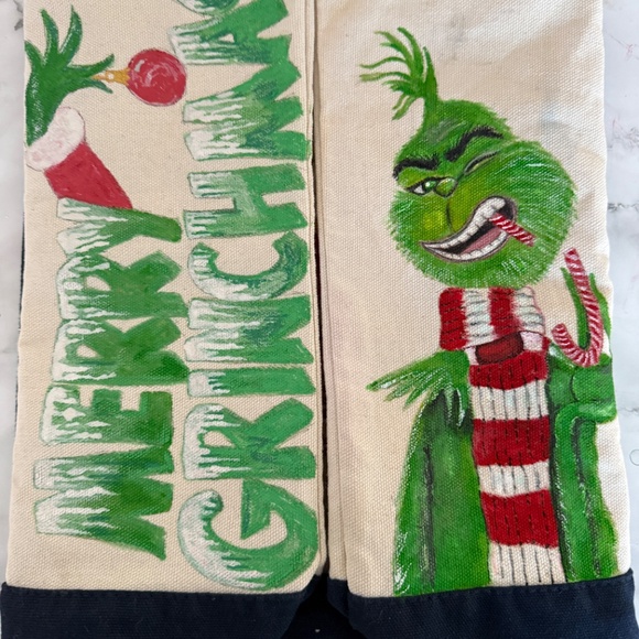 Trader Joe’s Hand Painted Grinch Large Tote - Picture 9 of 12
